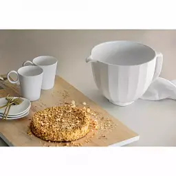 Чаша KitchenAid 4,7 л 5KSM2CB5PWS керамічна, з ручкою, текстурована, колір біла раковина - мініатюра 4
