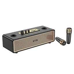 Bluetooth Колонка Hoco BS63 Graceful + два мікрофона Black - мініатюра 5