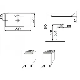 Раковина Idevit Lara 42x80 0201-2805, Білий - мініатюра 2