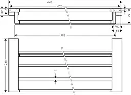 Полиця з тримачем для рушників Hansgrohe AddStoris 63.0/64.8 x 24.8 см Chrome 41751000, Хром - мініатюра 2