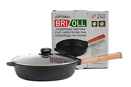 Сковорода чавунна Brizoll Optima Lids O2460P-C 24 см