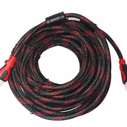 Кабель Gresso Hdmi 15 м male to male тато-тато 2 ферити чорно-червоний - мініатюра 4
