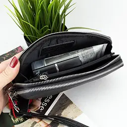 Косметичка-клатч жіноча шкіряна De Esse L88003-1 чорна - мініатюра 6