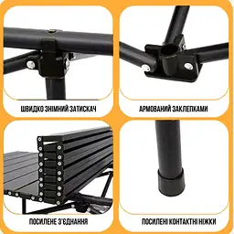 Складаний туристичний стіл для пікніка Leobro 95x55x50 см (LB-FT-A2) - мініатюра 3