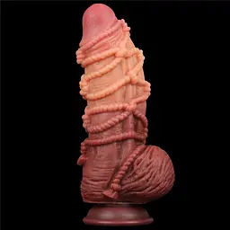 Фалоімітатор Dual-Layered 9.5'' Silicone Nature Cock 24 см коричневий - мініатюра 9