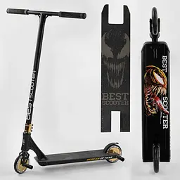 Самокат трюковий Best Scooter 69х12.5х93 см Чорно-золотистий 000231439 - мініатюра 7