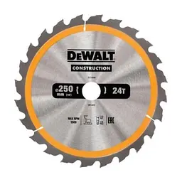 Диск пиляльний DeWALT СONSTRUCTION , 250 х 30 мм, 24 z, АТВ, 10 градусів, (DT1956)