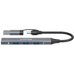 Концентратор Canyon hub DS-02 4in1 USB-A/C Grey (CNS-TDS02G)