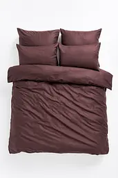 Комплект постільної білизни Ecotton полуторний 150х215 см однотонний коричневий Potting (22636)