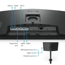 TFT 27" BenQ PD2706UA, 4K UHD, IPS, 99% sRGB, HDR10, HDMI, DP, USB-C, USB-hub, HAS, колонки - мініатюра 8