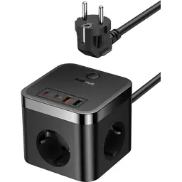 Мережевий фільтр живлення Baseus PowerCombo Cube Power Strip (E00066400117-00) - мініатюра 2