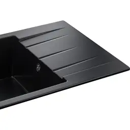 Мийка кухонна GRANADO NAVIA black shine з сифоном (775*495mm.) (gr3801) - мініатюра 4