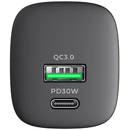 Зарядний пристрій Havit HV-UC30 GaN 30W USB+USB-C black (HV-UC30) - мініатюра 3