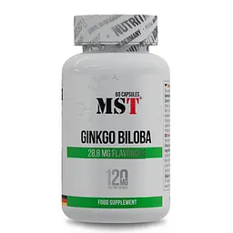 Екстракт гінкго білоба MST Nutrition Ginkgo Biloba, 60 капсул для підтримки пам'яті, мозку та кровообігу