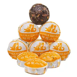 Чай Jinglong Tea Factory Шу Пуер Цзин Лун Османтус, мініточа із квіточками коричного дерева, 7 гр. - 10 шт