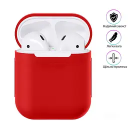 Чохол для навушників Apple Airpods 1/2 Червоний футляр для навушників аїрпідсів чохол для навушників
