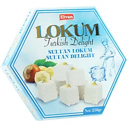 Рахат-лукум Elvan Almond Turkish Delight с фундуком в кокосовой стружке 250 г