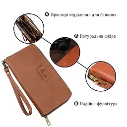 Чоловічий шкіряний клатч SHVIGEL 19122 коричневий - мініатюра 4