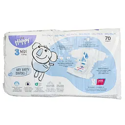 Підгузки Bella Baby Happy Soft Delicate 3 Midi (5 - 9 кг), 70 шт - мініатюра 2
