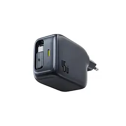 Сітчасте зарядне пристрій Baseus EnerCore CJ11 Fast Charger with Retractable Cable 2C 45W EU чорний E0120G00