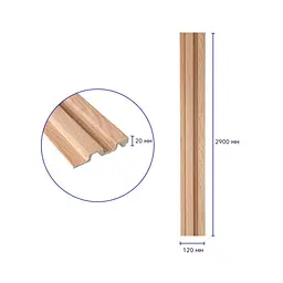 Рейка декоративна Wall Sticker PS 2900х120х20 мм Бук SW-00002145- - мініатюра 3