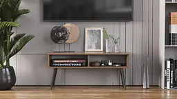 Тумба під ТВ Невада Ferrum-decor 45x100x38 Чорний метал ДСП Дуб Сонома Трюфель 16 мм (FRD-106723) - мініатюра 6