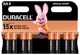 Лужні батареї Duracell AA, 8 шт (6409643) - мініатюра 2