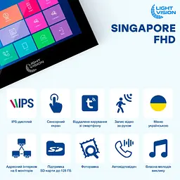 Відеодомофон 7" WiFi Tuya Light Vision SINGAPORE (AI) FHD Black (82-00241) - мініатюра 7