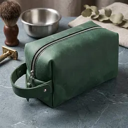 Шкіряна косметичка унісекс Grande Pelle 11573 зелений - мініатюра 4