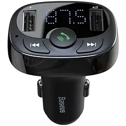 FM модулятор Baseus T Shaped S-09A 2 х USB Type-A, microSD Black (CCMT000001)