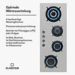 Варильна поверхня газова Klarstein Goldflame 4 Slim (10046473) - мініатюра 3