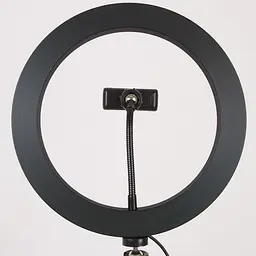 Кільцева світлодіодна LED лампа Flat Ring 10" + tripod 2.1m Black - мініатюра 3