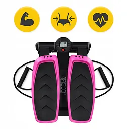 Степпер (міні-степпер) 4FIZJO Evo з еспандерами Black/Pink (P-5905973403870) - мініатюра 4