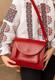 Жіноча шкіряна сумка Liv червоний краст - мініатюра 6