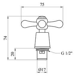 Ручка з кран-буксою для змішувача Kroner KRM - C986 (пара) (CV023567) - мініатюра 5