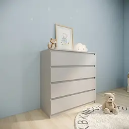 Комод на 4 ящика 100х40х100см Сірий світлий - мініатюра 2