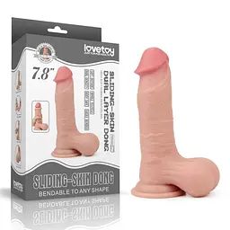 Фаломіметатор Lovetoy Sliding Skin Dual Layer, 19,5 см (тілесний)