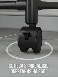Універсальна підлогова етажерка-стелаж для зберігання з роликами 120х50х26 см, 5-ярусів, візок для кухні, ванної кімнати, Чорна - мініатюра 10