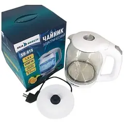 Електрочайник Sea Breeze SB-015 з підсвіткою 1.8 л 1500 Вт Білий/Прозорий - мініатюра 6