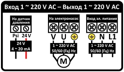 Перетворювач частоти 1~220В × 1~220В до 2.2кВт + датчик давления AQUATICA (AVF-2.2M) (779704) - мініатюра 5