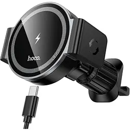 Автотримач Hoco HW35 магнітний з бездротовою зарядкою чорний