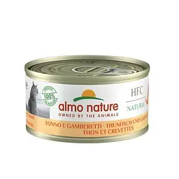 Консервований корм Almo Nature з тунцем та креветками для дорослих кішок (70 гр.)