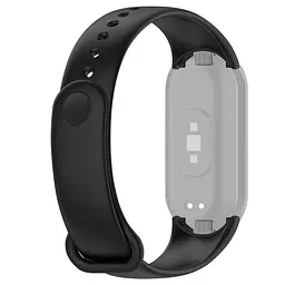 Силіконовий ремінець для фітнес браслетів Xiaomi Mi Band 8 Smart Band 9/10, Silicone, black, зі зручною застібкою, на фітнес трекер та смарт годинник, ArmorStandart (ARM86906) - мініатюра 2