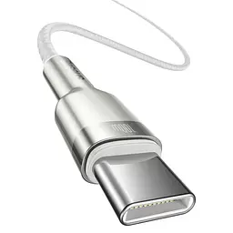 Кабель Baseus Cafule Series Metal Cable Type-C to Type-C 100W 1m CATJK-C02 White - мініатюра 3