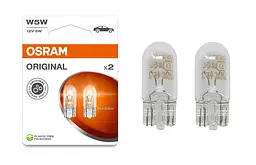 Комплект вказівних ламп розжарювання OSRAM 2825-2BL W5W 12V W2.1X9.5D Blister (2 шт)