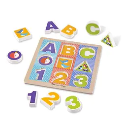 Дерев'яний формовий пазл Melissa&Doug Букви/Цифри, 9 елементів (MD1899) - мініатюра 2