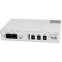 Джерело безперебійного живлення ДБЖ для роутера Merlion MINI DC1018P DC-5V/9V/12V 18W 10400mAh White [153408] - мініатюра 2
