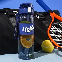 Пляшка для води спортивна Hello 860 мл з тубочкою та ручкою, синій Happy Life HP17303BL - мініатюра 8