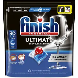 Засіб для миття посуду в посудомийних машинах Finish Ultimate Fresh 60 таблеток (2 уп. х 30 таблеток) - мініатюра 2