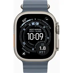 Смарт-годинник Apple Watch Ultra 3 GPS + Cellular 49mm Natural Titanium Case with Anchor Blue Ocean Band (MEWH4QP/A) - мініатюра 2